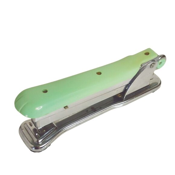 Ace Liner Model 502 Chrome & Mint Green Bakelite Vintage Stapler - Picture 4 of 7